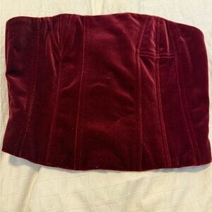 AMIRI Velvet Burgundy Corset Top